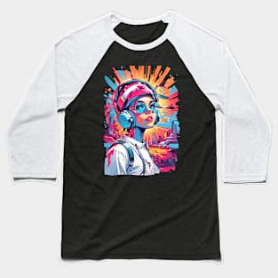 Vibrant Female DJ Vibes! Baseball T-Shirt